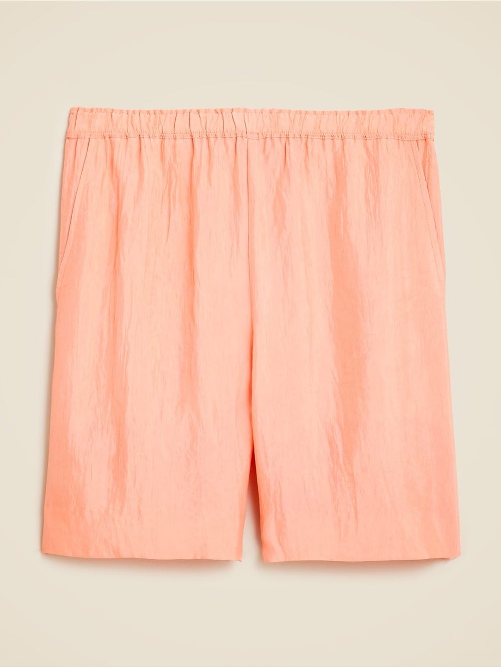 NWT J Crew 7" Stratus shorts in textured satin - blushed peach